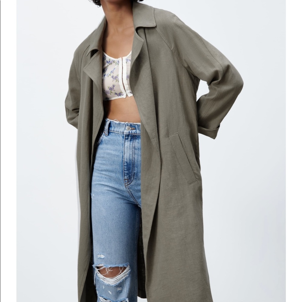 Zara Olive Trench Coat